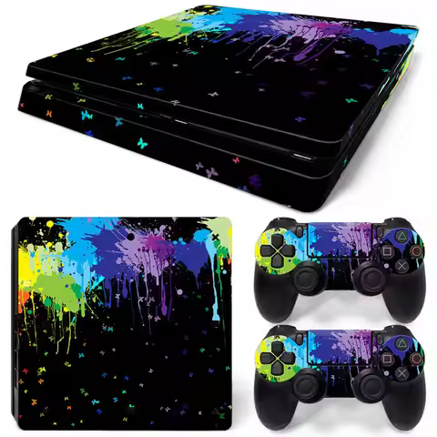 Good design for PS4 SLIM skin sticker for PS4 SLIM vinyl sticker for PS4 slim PVC skin sticker +2 co