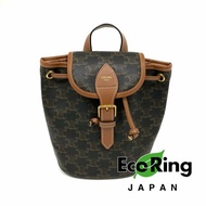 △ Celine 思琳 Brown Coated Canvas Trio Backpack 啡色塗層帆布背包 -257023521