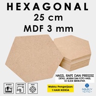 Hexagonal 25 cm - MDF 3 mm - Custom MDF board