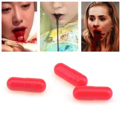6Pcs/Set Realistic Fake Blood Pills Vampire Capsules Horror Scary Funny Trick Toys Halloween April F