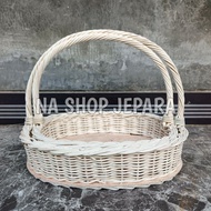Plain Oval Parcel basket made of premium rattan, grade A fruit Parcel, 1 set of 2