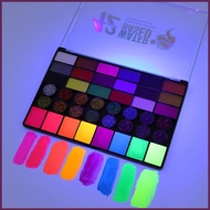 Face Paint 42-Color Fluorescent Halloween Makeup Palette Fluorescent Face Paint for Halloween Cospla
