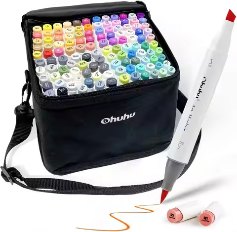 Ohuhu Honolulu 120 Colors Dual Tips Alcohol Art Markers, Brush & Chisel