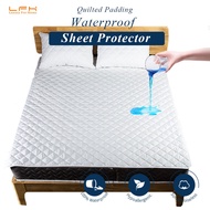 Waterproof Bed Sheet Quilted Padding Sheet Protector Dust Mites Bedbug Proof Hypoallergenic 3ft/5ft/