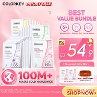 [Bundle of 4]COLORKEY LUMINOUS Facial Sheet Mask B5 Hydrating (10ea x 4ea) soothing whitening  sheet
