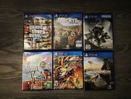 PS4 Games GTA5, frycry 5, destiny, just dance, Dragonball fighter z, ghost recon