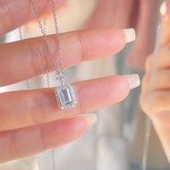 New Style Ice Blue Flashing Diamond Necklace Female Niche Light Luxury Temperament Perfume Bottle Hi