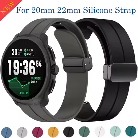 22mm 20mm Silicone Strap for Amazfit GTR 4/Suunto Vertical/Race 2/Run/3 Sports Magnetic Bracelet for