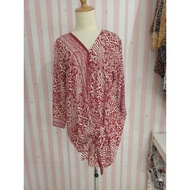 Blouse batik lengan panjang v selip