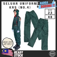 UNIFORM | SELUAR KRS I SELUAR KRS NO.4 I SIZE 23 SEHINGGA 40 | KADET REMAJA SEKOLAH (KRS) I KRS NO. 