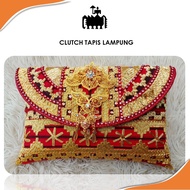 CLUTCH TAPIS LAMPUNG SIZE S DOMINAN MERAH - TAS TAPIS LAMPUNG