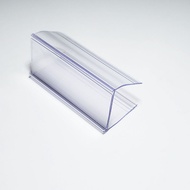 50 Pcs Plank Shelf Label Holder Transparent Plastic PVC Supermarket Display Price Tag for Wooden Ply