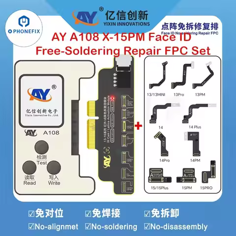 AY A108 Multi-function Repair Programmer For iPhone X-15 Pro Max Face ID True Tone Auto Brightness F