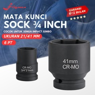 MATA Fligman Impact Socket Wrench 3/ 4 Inch Socket Wrench Size 21/41 MM 6 PT Durable, Easy to Use