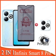 Infinix Smart 8 Pro Screen Protector For Infinix Smart 8 Hot 40i 40 Pro 8 HD GT 10 Pro 30 VIP 30i 2 in 1 2 in 1 Ceramics Matte Anti Spy Privacy Screen Protector