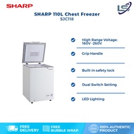 SHARP 110L Chest Freezer SJC118 | Dual Switch Setting | Built-In Safety Lock | Grip Handle | Chest Freezer with 1 Year General Warranty &amp; 5 Years Compressor Warranty