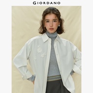 Giordano Woven Long-Sleeve Shirt with Invisible Placket & 3D Appliqués – 3D appliqués unique invisib