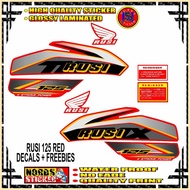 ✒ ❏ ◰ RUSI 125 RED STICKER DECALS