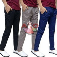 Slack Pant Unisex High Quality Viral Getah Pinggang Seluar Slack Cotton Slim Fit Dewasa Seluar Slack