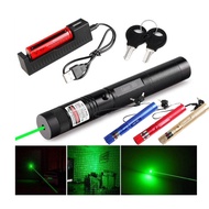【532nm+18650+Charger】GREEN LASER Pointers 532nm 10000m High Power Laser 303 Lazer SD Burning Powerfu