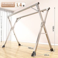 晾衣架 落地折疊家用陽臺臥室不銹鋼室外涼伸縮杆式曬被子X型加粗（平行進口）（快遞送貨上門）