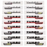1Pair 3D ABS Black Turbo AMG Logo Turbo 4matic Emblem Car Side Fender Badge For Mercedes CLA 45 X156