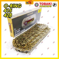 Tobaki O-Ring Gold Chain Motorcycle Drive Chain 428/415 122L/132L Rantai Motor