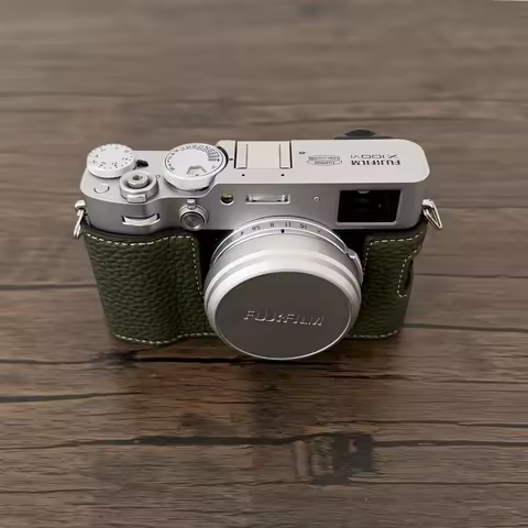 For Fujifilm X100VI Camera Bag Protective Cover For Fuji x100 vi Case Half Body Litchi Pattern PU Le
