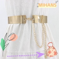 MIH Metal Designer Belt, Adjustable Women Gold Silver Mirror Waistband,  Luxury Dress Decoration with Waist Chain Dress Bling Waistband