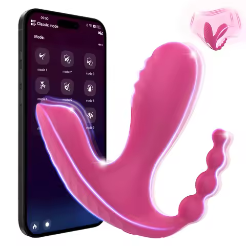 Women's APP Wearable Vibrator, G-Spot Clitoral Dual Stimulation Realistic Dildo Adult Women's APP Re