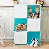 Storage Cabinet 6 Compartments 6 Doors Combination Shoe Rack Wardrobe Variety Toy Coobuy