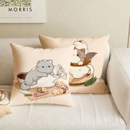 Cute kitty Double sided pillow case.60x60.45x45.40x40.Children's room decor sofa pillow cover.