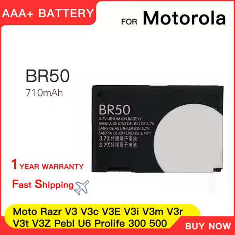 Genuine 3.7V BR50 BR 50 Replacement Battery For Moto Motorola RAZR V3 V3c V3E V3m V3T V3Z V3i V3IM P