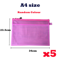1ClickShop Waterproof 2 Compartment Zipper PVC File Folder for B5 & A4 Size School Office Meeting Tu