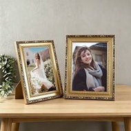 4pcs Vintage Gold Tone Decorative Photo Frames, Horizontal Or Vertical Display, Fits 3.5x5/4x6/5x7/6