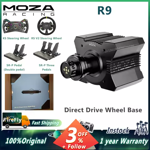 MOZA Racing R9 V3 Wheel Base Direct Drive Wheel Base 9 N·m of Torque With Aviation Grade Aluminum Al