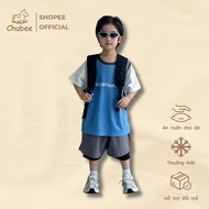 Set of blue sport shirt + gray shorts for Chubee boys (4-13 years old) – Dynamic Sport Outfit B25071