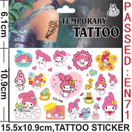 New Children HELLOKITTY Melody Kuromi Cinnamon Dog Pudding Dog Gemini Pacha Dog Tattoo Sticker