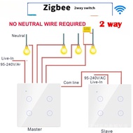 Zigbee Stair Touch Switch No Neutral Wire  Glass Panel Multi Sensor Button Alexa Voice Control Smart