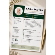 Template Resume ATS Profesional | Siri Executive 01 | CV Canva Editable | Cover Letter | Muat Turun 
