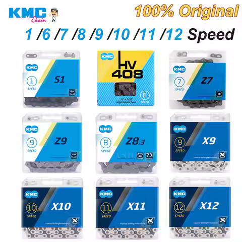 KMC MTB Chain 12 11 10 9 8 7 6 Speed Road Bike Current X12 X11 X10 X9 X8 S1 Single Speed Bicycle Cha