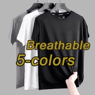 Short-sleeved Round Neck Plain Microfiber T-Shirt Plain Crew Neck Tee Baju lelaki