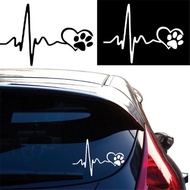 car sticker line heart beat cat footprint sticker windscreen car body heartbeat chart cat foot stike