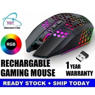 GAMING RGB WIRELESS MOUSE RECHARGERABLE SQIT-X801 8 BUTTON 800DPI/1200DPI/1600DPI