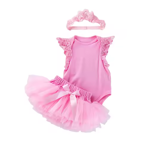 Princess Dress Set Baby Girls Sleeveless Tutu Skirt Newborn Clothes Photo Props Beach Party Outfit C