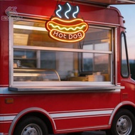 Hot Dogs Corn Dog Sosej Cafe Fast Food Food Truck Restaurant Cafeteria Wall Décor LED Neon Sign for 