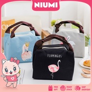 Ready Stock NIUMI NSB2454 Cute Cartoon Flamingo Thermal Lunch Bag Outdoor Food Insulated Lunch Box C