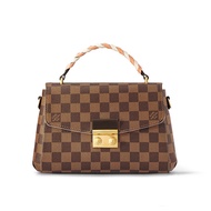 Luxury Brand CC Women's Bag CROISETTE Checkerboard Woven Edge Handheld One Shoulder Postman Bag N404