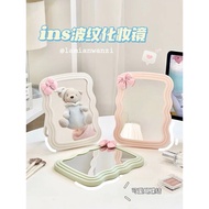 Desktop Makeup Mirror with Wavy Pattern Super Beautiful Decor