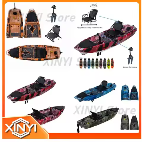 Kayak Modular Pedal Single Seat Plastic Folding Boat for Lakes and Rivers HDPE Hull Material